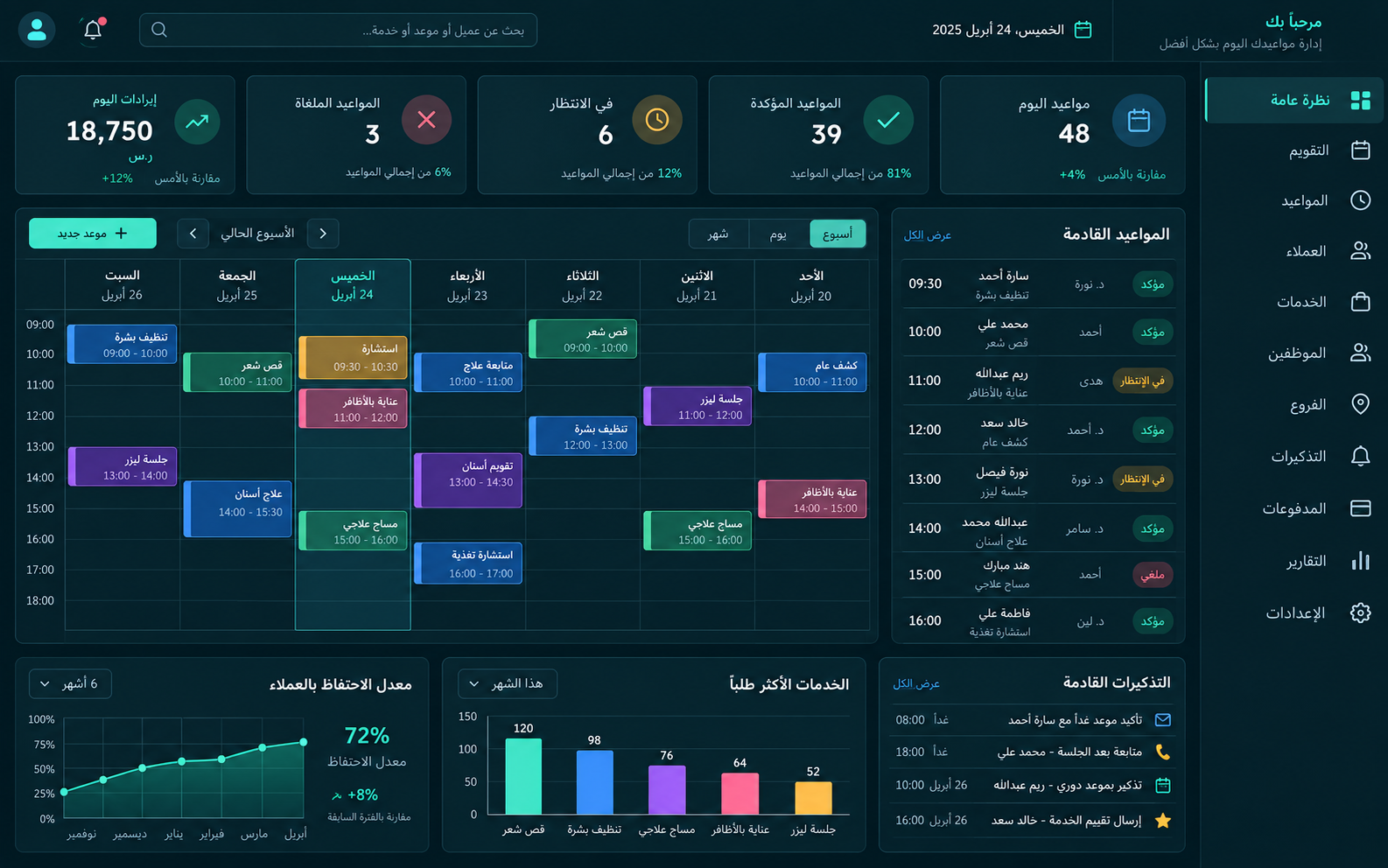 نظام الحجوزات والمواعيد